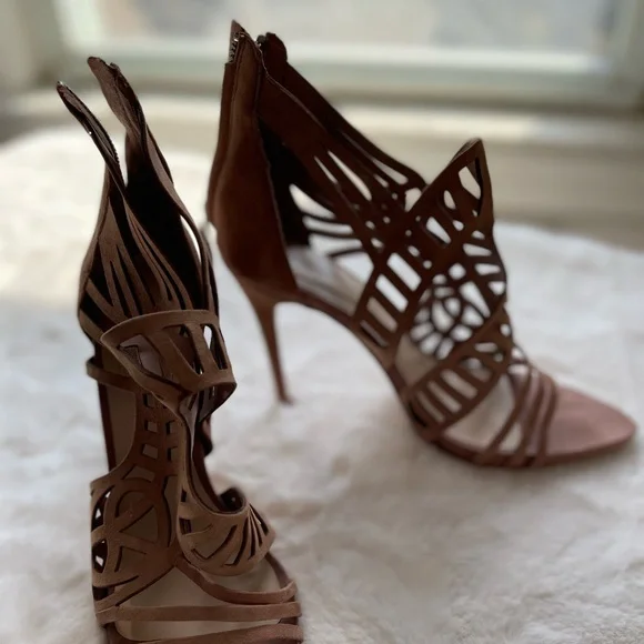 Zara size 10/41 open toe lattice style shoe - Picture 2 of 4